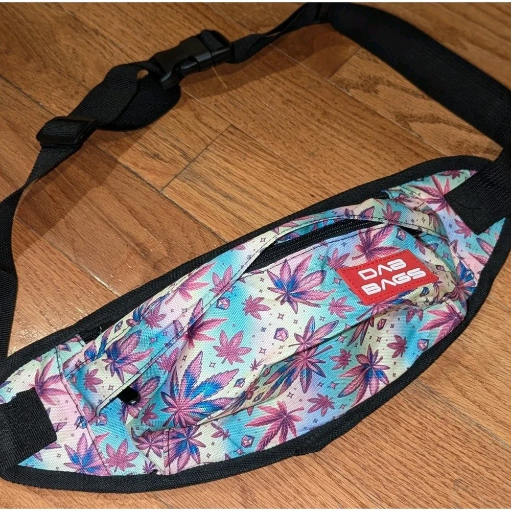 Y2K Stoner Festival Weed Leaf Fanny Pack Waist Belt Bag Dab Bags Retro